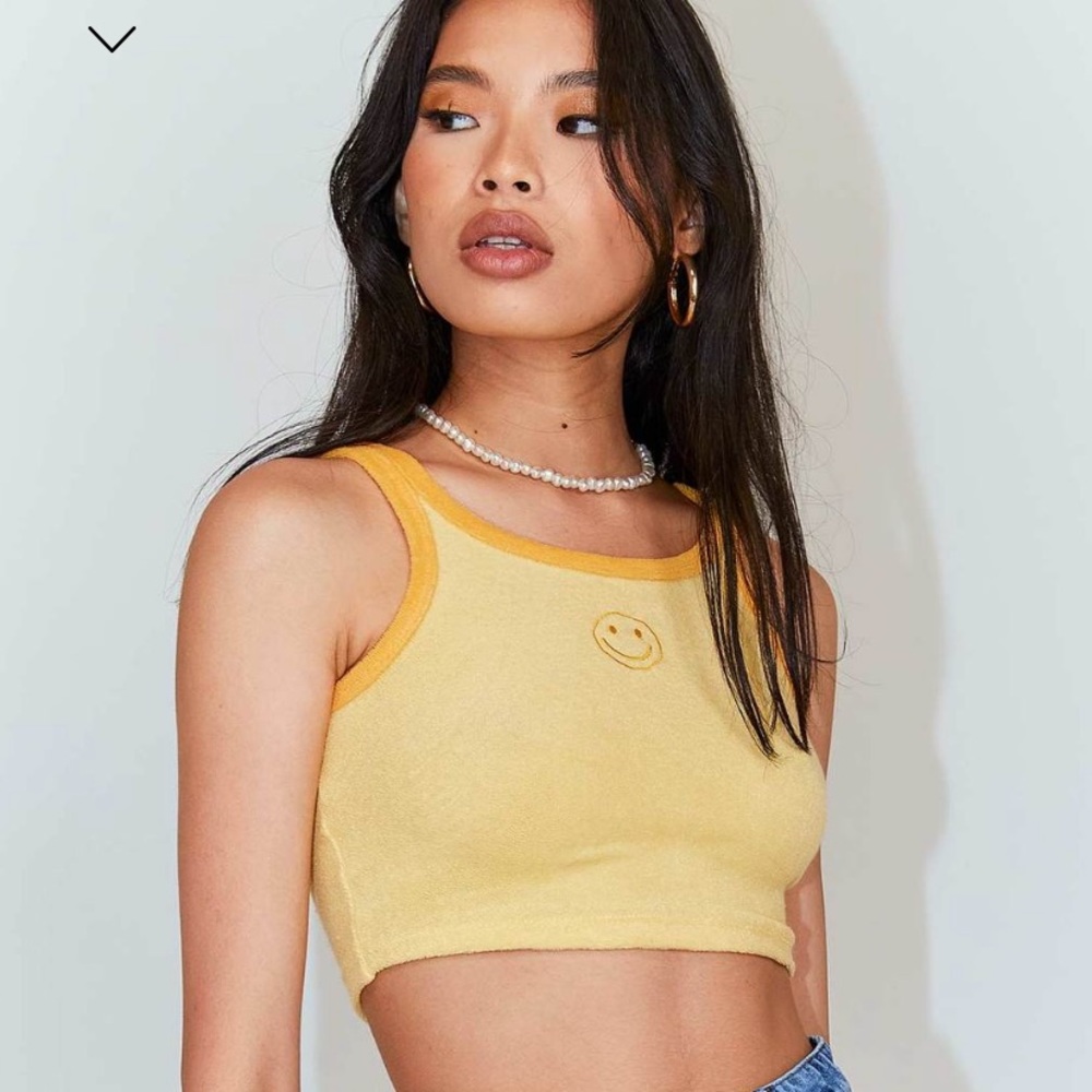 Princess Polly Yellow Smiley Tank